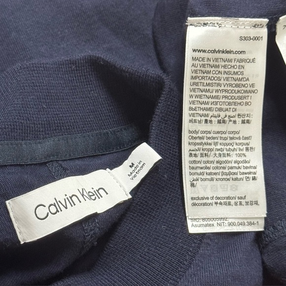 Calvin Klein Navy Blue Shirt Dress Crewneck Short Sleeve Mini M - Picture 4 of 4